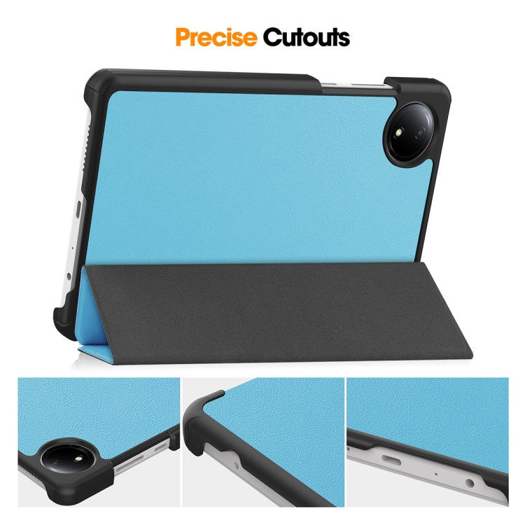 For Redmi Pad SE 4G 8.7 ENKAY Tri-fold Custer Texture Leather Smart Tablet Case(Black)