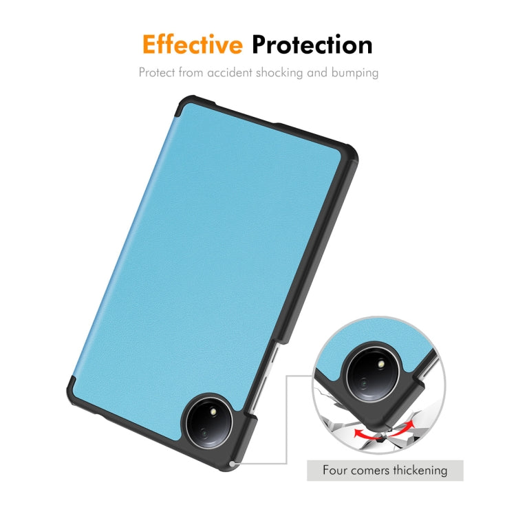 For Redmi Pad SE 4G 8.7 ENKAY Tri-fold Custer Texture Leather Smart Tablet Case(Grey)