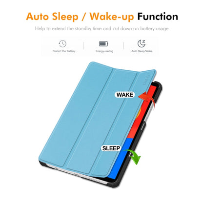 For Redmi Pad SE 4G 8.7 ENKAY Tri-fold Custer Texture Leather Smart Tablet Case(Red)