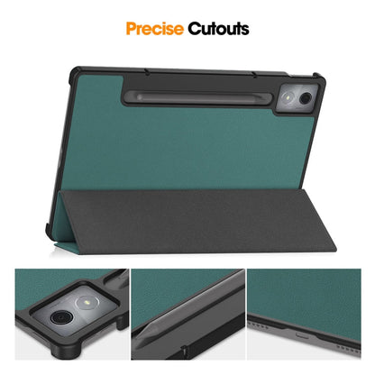 For Lenovo Xiaoxin Pad Pro 12.7 2025 ENKAY Tri-fold Custer Texture Platic Leather Smart Tablet Case(Red)