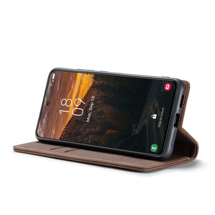 Pour Coque Samsung Galaxy S24 FE 5G CaseMe 013 Multifonctionnelle Horizontal Flip Cuir Housse de Téléphone (Café)