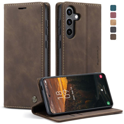 Pour Coque Samsung Galaxy S24 FE 5G CaseMe 013 Multifonctionnelle Horizontal Flip Cuir Housse de Téléphone (Café)