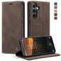 Pour Coque Samsung Galaxy S24 FE 5G CaseMe 013 Multifonctionnelle Horizontal Flip Cuir Housse de Téléphone (Café)