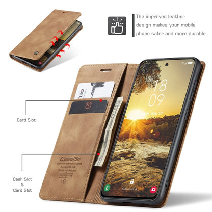 For Samsung Galaxy S24 FE 5G CaseMe 013 Multifunctional Horizontal Flip Leather Phone Case(Brown)