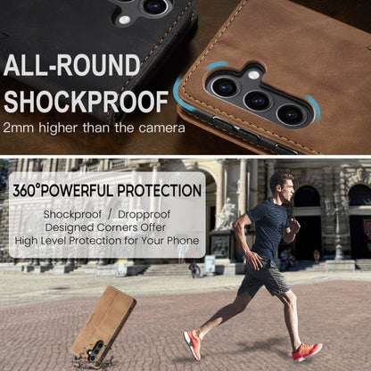 For Samsung Galaxy S24 FE 5G CaseMe 013 Multifunctional Horizontal Flip Leather Phone Case(Brown)