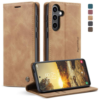For Samsung Galaxy S24 FE 5G CaseMe 013 Multifunctional Horizontal Flip Leather Phone Case(Brown)