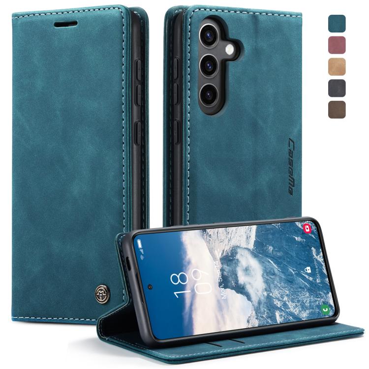 For Samsung Galaxy S24 FE 5G CaseMe 013 Multifunctional Horizontal Flip Leather Phone Case(Blue)