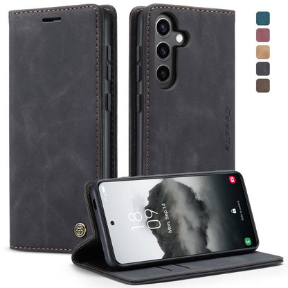 For Samsung Galaxy S24 FE 5G CaseMe 013 Multifunctional Horizontal Flip Leather Phone Case(Black)