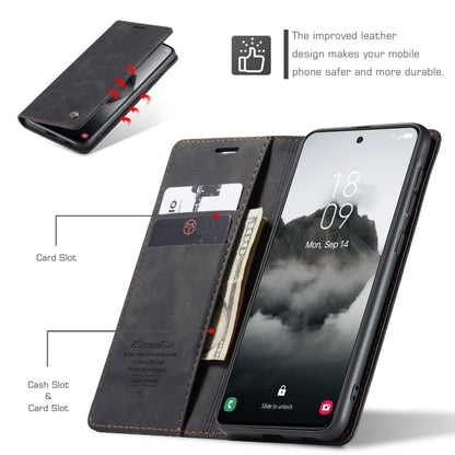 For Samsung Galaxy S24 FE 5G CaseMe 013 Multifunctional Horizontal Flip Leather Phone Case(Black)