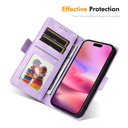 For iPhone 16 ENKAY Embossed Rhombus Starry Leather Phone Case with Screen Film(Green)