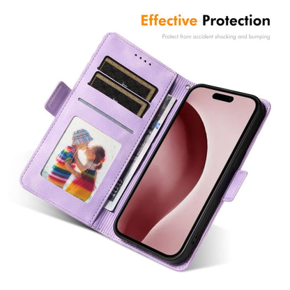 For iPhone 16 Pro ENKAY Embossed Rhombus Starry Leather Phone Case with Screen Film(Black)