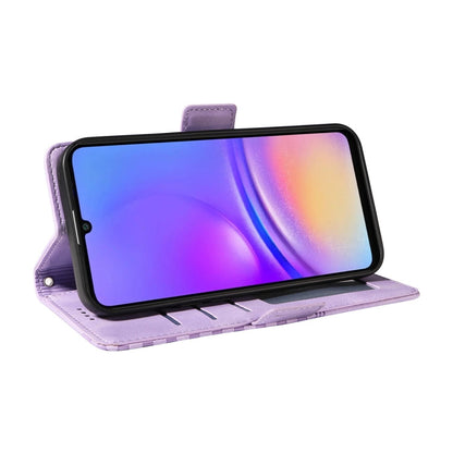 For Samsung Galaxy A06 4G ENKAY Embossed Rhombus Starry Leather Phone Case with Screen Film(Purple)