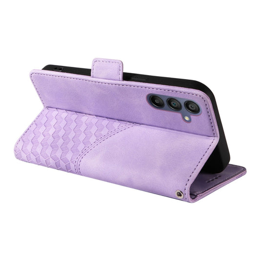 For Samsung Galaxy A26 / A16 4G / 5G ENKAY Embossed Rhombus Starry Leather Phone Case with Screen Film(Purple)