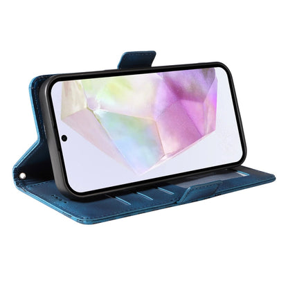 For Samsung Galaxy A36 ENKAY Embossed Rhombus Starry Leather Phone Case with Screen Film(Black)