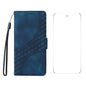 For Google Pixel 9 Pro ENKAY Embossed Rhombus Starry Leather Phone Case with Screen Film(Blue)