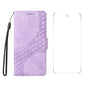 For Google Pixel 9 Pro ENKAY Embossed Rhombus Starry Leather Phone Case with Screen Film(Purple)
