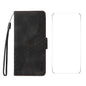 Pour OnePlus Nord 4 ENKAY Étui de Téléphone en Cuir Gaufré Rhombus Étoilé avec Film Protecteur (Noir)
