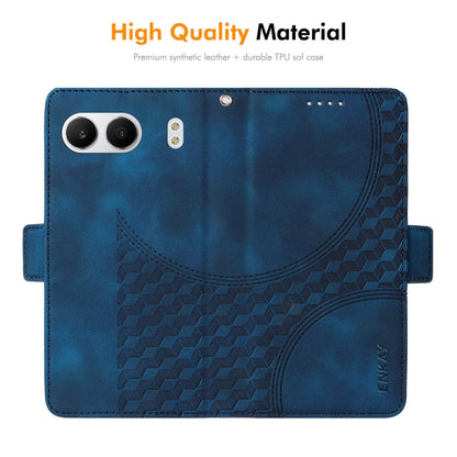 For OnePlus Nord 4 ENKAY Embossed Rhombus Starry Leather Phone Case with Screen Film(Brown)