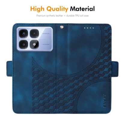For Xiaomi Redmi K70 Ultra ENKAY Embossed Rhombus Starry Leather Phone Case with Screen Film(Blue)