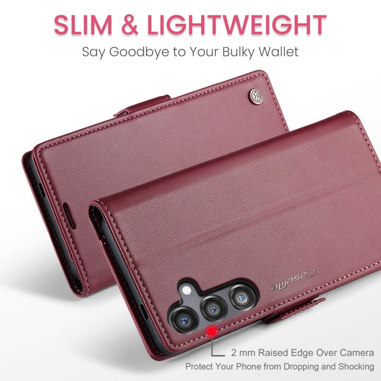 For Galaxy S24 FE 5G CaseMe 023 Butterfly Buckle Litchi Texture RFID Anti-theft Leather Phone Case(Red)