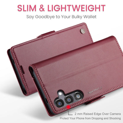For Galaxy S24 FE 5G CaseMe 023 Butterfly Buckle Litchi Texture RFID Anti-theft Leather Phone Case(Red)