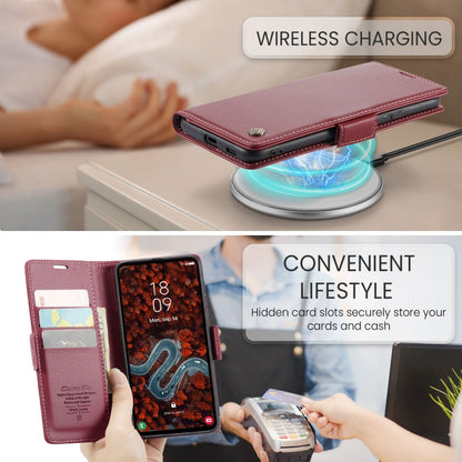 For Galaxy S24 FE 5G CaseMe 023 Butterfly Buckle Litchi Texture RFID Anti-theft Leather Phone Case(Red)