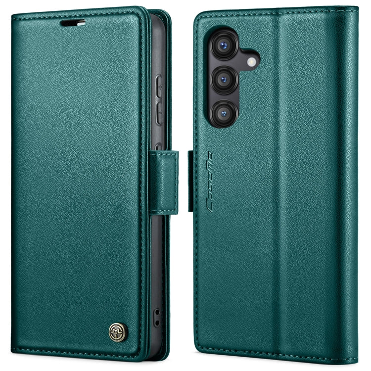 For Galaxy S24 FE 5G CaseMe 023 Butterfly Buckle Litchi Texture RFID Anti-theft Leather Phone Case(Green)