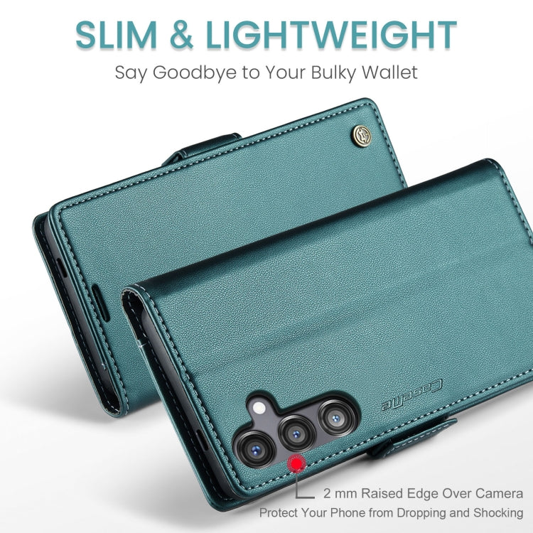 For Galaxy S24 FE 5G CaseMe 023 Butterfly Buckle Litchi Texture RFID Anti-theft Leather Phone Case(Green)