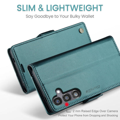 For Galaxy S24 FE 5G CaseMe 023 Butterfly Buckle Litchi Texture RFID Anti-theft Leather Phone Case(Green)