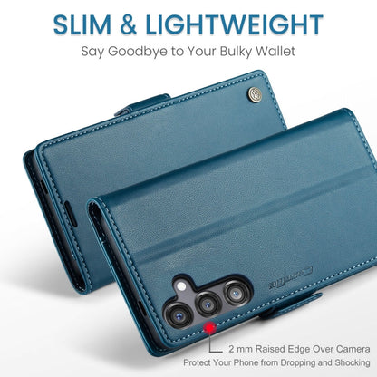 For Galaxy S24 FE 5G CaseMe 023 Butterfly Buckle Litchi Texture RFID Anti-theft Leather Phone Case(Blue)