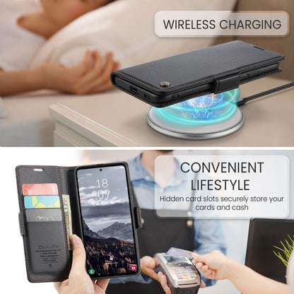 For Galaxy S24 FE 5G CaseMe 023 Butterfly Buckle Litchi Texture RFID Anti-theft Leather Phone Case(Black)