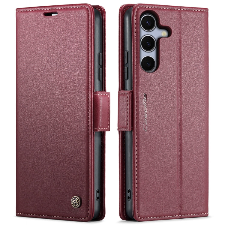For Samsung Galaxy S25+ 5G CaseMe 023 Butterfly Buckle Litchi Texture RFID Anti-theft Leather Phone Case(Red)