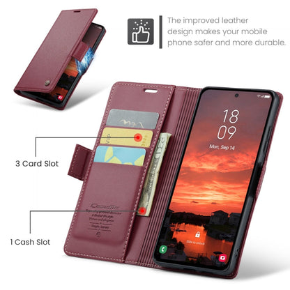 For Samsung Galaxy S25+ 5G CaseMe 023 Butterfly Buckle Litchi Texture RFID Anti-theft Leather Phone Case(Red)