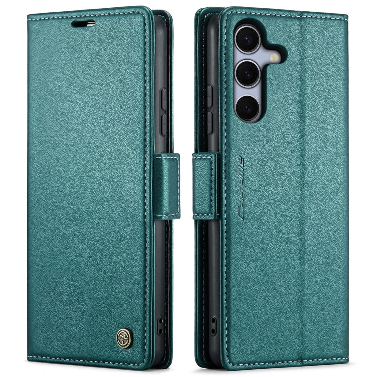 For Samsung Galaxy S25+ 5G CaseMe 023 Butterfly Buckle Litchi Texture RFID Anti-theft Leather Phone Case(Green)