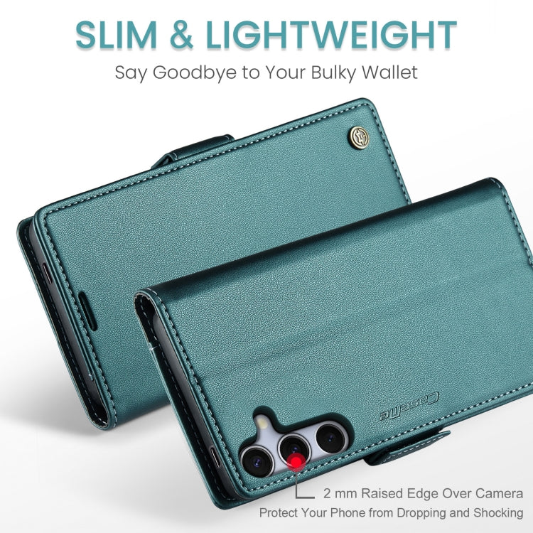 For Samsung Galaxy S25+ 5G CaseMe 023 Butterfly Buckle Litchi Texture RFID Anti-theft Leather Phone Case(Green)