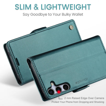 For Samsung Galaxy S25+ 5G CaseMe 023 Butterfly Buckle Litchi Texture RFID Anti-theft Leather Phone Case(Green)