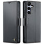 For Samsung Galaxy S25+ 5G CaseMe 023 Butterfly Buckle Litchi Texture RFID Anti-theft Leather Phone Case(Black)