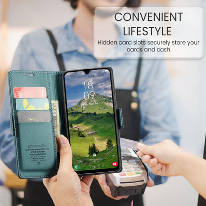 For Samsung Galaxy A26 CaseMe 023 Butterfly Buckle Litchi Texture RFID Anti-theft Leather Phone Case(Green)