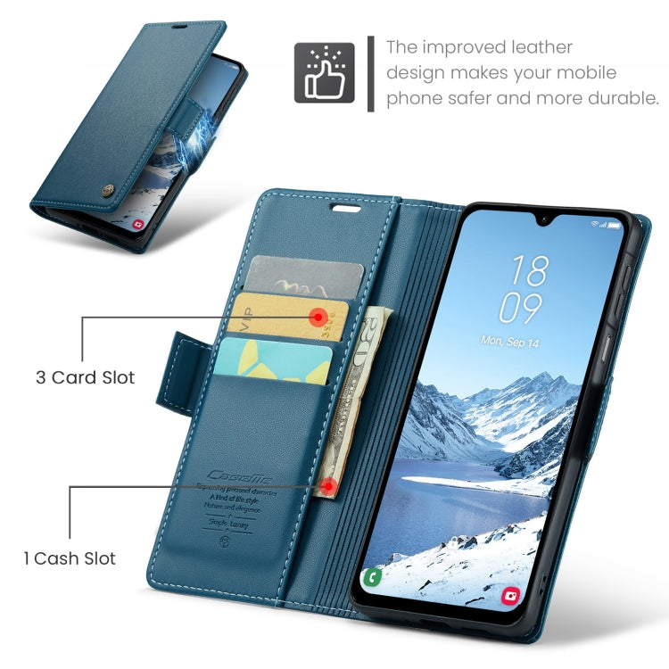 For Samsung Galaxy A26 CaseMe 023 Butterfly Buckle Litchi Texture RFID Anti-theft Leather Phone Case(Blue)