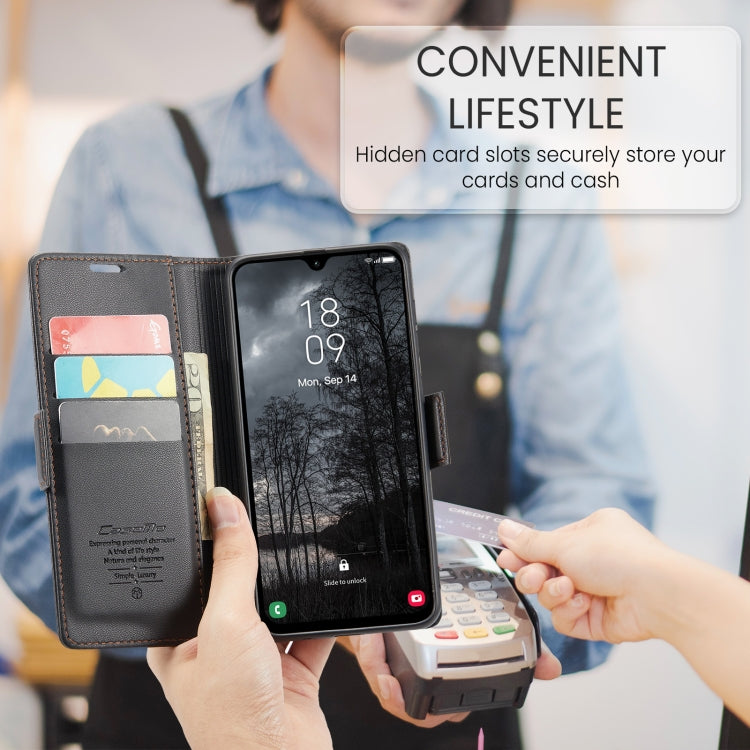 For Samsung Galaxy A26 CaseMe 023 Butterfly Buckle Litchi Texture RFID Anti-theft Leather Phone Case(Black)