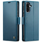 Pour Samsung Galaxy A36 Étui en cuir avec texture litchi, boucle papillon, anti-vol RFID CaseMe 023 (bleu)