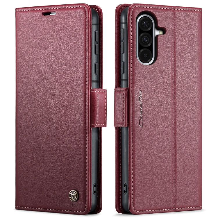 For Galaxy A56 5G CaseMe 023 Butterfly Buckle Litchi Texture RFID Anti-theft Leather Phone Case(Red)
