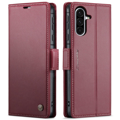 For Galaxy A56 5G CaseMe 023 Butterfly Buckle Litchi Texture RFID Anti-theft Leather Phone Case(Red)