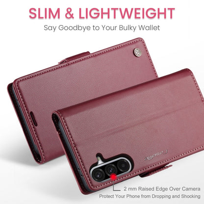 For Galaxy A56 5G CaseMe 023 Butterfly Buckle Litchi Texture RFID Anti-theft Leather Phone Case(Red)