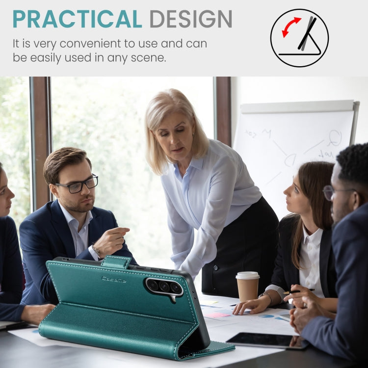 For Samsung Galaxy A56 CaseMe 023 Butterfly Buckle Litchi Texture RFID Anti-theft Leather Phone Case(Green)