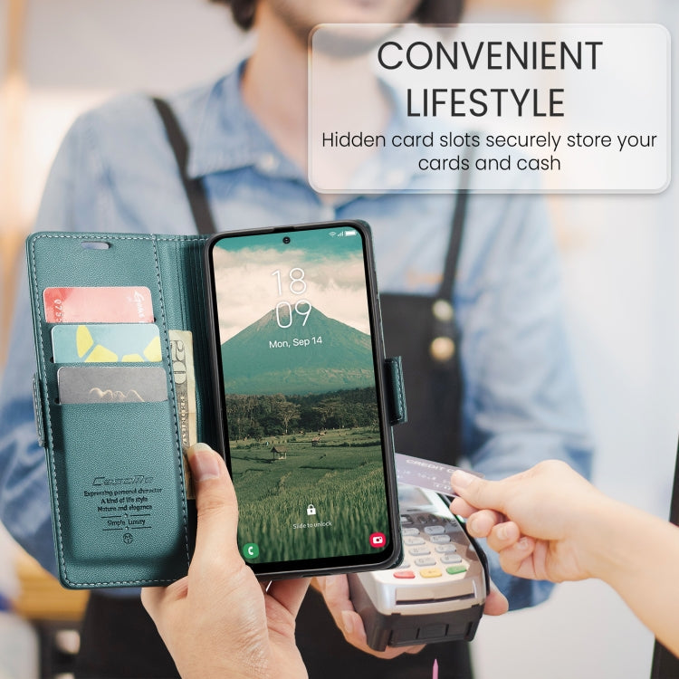 For Samsung Galaxy A56 CaseMe 023 Butterfly Buckle Litchi Texture RFID Anti-theft Leather Phone Case(Green)