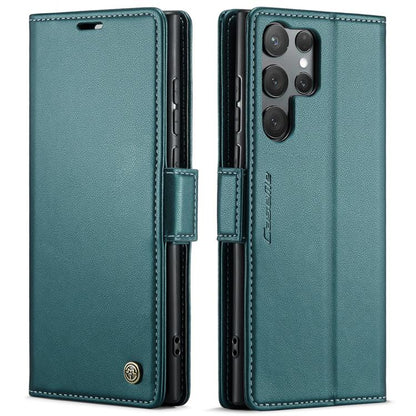 For Samsung Galaxy S25 Ultra 5G CaseMe 023 Butterfly Buckle Litchi Texture RFID Anti-theft Leather Phone Case(Green)