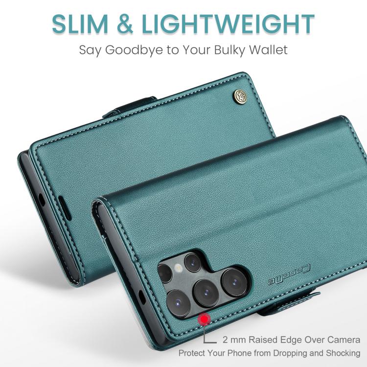 For Samsung Galaxy S25 Ultra 5G CaseMe 023 Butterfly Buckle Litchi Texture RFID Anti-theft Leather Phone Case(Green)