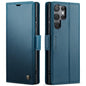 For Galaxy S25 Ultra 5G CaseMe 023 Butterfly Buckle Litchi Texture RFID Anti-theft Leather Phone Case(Blue)