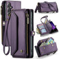 For Samsung Galaxy S24 FE 5G CaseMe C36 Card Slots Zipper Wallet RFID Anti-theft Leather Phone Case(Purple)